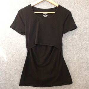 Organic Cotton Nursing Top Womens M Black BOOB DESIGN Breastfeeding Stretch Fit